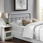 Modway Serena Rustic Farmhouse Style Steel Metal King Headboard Size in White,