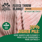 GO Premium Plush Soft Throw Blanket for Couch - Pink Fleece Blanket for Living Room, Bedroom, Home Decor - Small Couch Blanket for Men, Women (50x60 Inches)