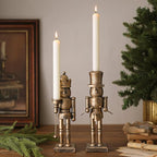 Mimorou 2 Pcs Nutcracker Candlestick Holder 10 Inch Christmas Candle Holder Vintage Nutcracker Soldier Decorations Retro Candlestick for Christmas Tabletop Centerpiece