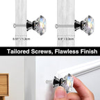 POZEAN Crystal Cabinet Knobs 30Pack, 1.18inch Dresser Knobs for Cabinet, Drawer with Two Different Sizes Screws, Diamond Glass Pulls Handles (30mm, 30Pack, Clear-Black)