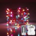 String Lights,LED Copper Wire Lights, Each Set 33ft/10M 100LEDs and 8 Remote Control.AA Battery Powered,Decor Rope Lights for Holiday,Wedding, Parties.（Multicolour）