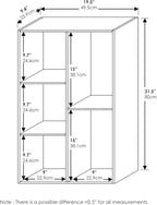Furinno LUDER Book Shelf, 5-Cube Bookshelf, Reversible Bookcase, 9.4" x 19.5" x 31.5", for Living Room, Bedroom, Home Office, Blackwood