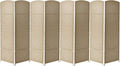 Sorbus Room Divider 6 ft. Tall - Privacy, Extra Wide Double Hinged Panels, Mesh Hand-Woven Design, Partition Room Dividers and Folding Screens, Wall Divider for Room Separation, Beige Wicker, 8 Panel