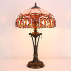 Tiffany Table Lamp Pink Jewelry Stained Glass Desk Lamp 16X16X24 Inches Reading Light