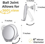 HONEYBULL Fogless Shower Mirror with Suction Mount & Swivel – Anti-Fog Acrylic Bathroom Mirror for Shaving – Built-in Razor Holder, Easy Install, Home Shower Accessory (Chrome)