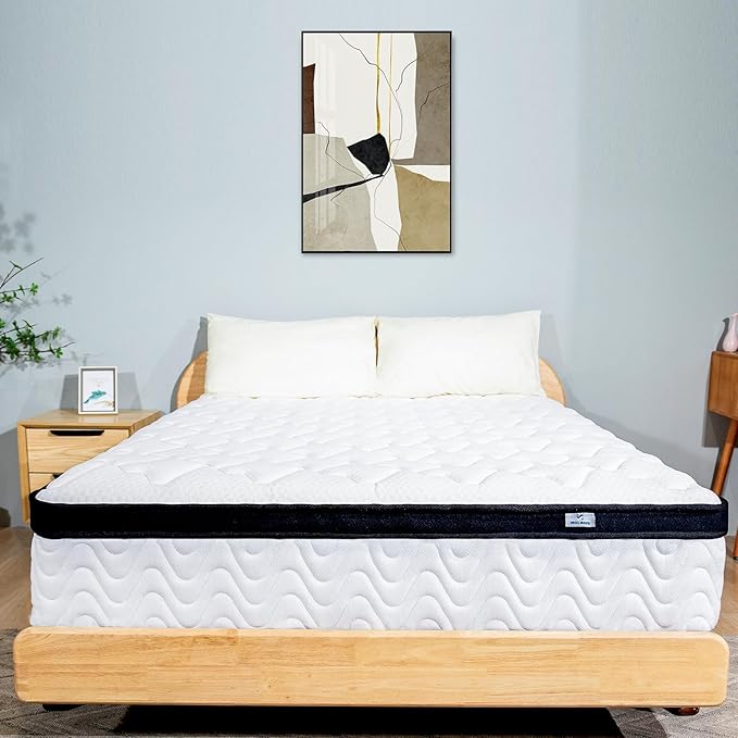 Full Size Mattress in a Box | Full Mattresses 12 Inch Hybrid | Medium Firm Memory Foam and Individual Pocket Springs Bed Matress | Fiberglass Free | Breathable | CertiPUR-US