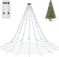 Christmas String Lights for Tree, Christmas Tree Lights 480 LEDs with Memory Function & 8 Lighting Modes, 9.84FT x 16 Lines Fairy Light with Remote & Timer for Christmas Tree Decorations - Cold White