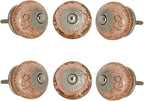 Perilla Home Set of 6 Pink Bubble Crystal Glass Knob for Kitchen Cabinets - Crystal Glass Handles and Pull Knob for Dresser Drawer | Living Room | Kitchen | Bathroom | Closet Cupboard Furniture