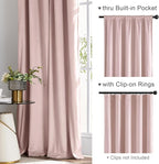 Lazzzy Velvet Blackout Curtains Thermal Insulated Room Window Drapes Super Soft Luxury Curtains for Living Room Bedroom Rod Pocket 2 Panels, Dusty Pink, 52" W x 84" L