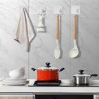 White Adhesive Towel Hooks: 15LB Heavy Duty Wall Hooks Stick on Shower Hooks for Bathroom Kitchen Door-4Packs