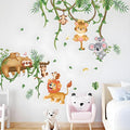 Jungle Animal Wall Stickers Sloth Koala Lion Tiger Safari Wall Decals Kid Room Nursery Baby Bedroom Décor