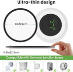 zemty Black Ceiling Light 9 Inch,24W 2400lm Bright LED Flush Mount Light Fixture 3000K/4500K/6000K Adjustable,Thin Flat Ceiling Lamp for Bathroom Closet Pantry Hallway - 2Pack