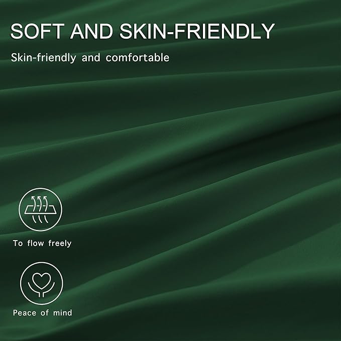Monbix Queen Comforter Set - 7 Pieces Emerald Green Bed in a Bag Queen Bedding Sets with Comforters, All Seasons Down Alternative Comforter Bed Set with Sheets, Pillowcases & Shams