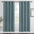 NICETOWN Modern Blackout Curtains Noise Reducing, Thermal Insulated and Privacy Room Darkening Drape Panels for Boy's Guest Room Door Window (Greyish Blue, 2 Panels, W55 x L78 -Inch)