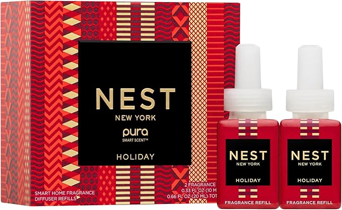 NEST New York Smart Home Fragrance Diffuser Refill Smart Vials, Holiday - Set of 2 - Designed for NEST x Pura 3 and NEST x Pura 4 Diffusers - Cruelty Free, Vegan