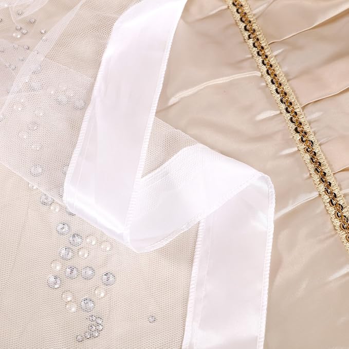 Mengersi Princess 4 Corners Post Bed Curtain Canopy Mosquito Netting (White, Twin)
