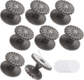 Self Adhesive Drawer Knobs, 8 Pack Self Stick Door Pull Handles, Zinc Alloy No Drilling Cabinet Knobs for Drawer, Closet, Window, Dresser, Sliding Barn/Glass Shower/Balcony Door (8, Grey)