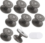 Self Adhesive Drawer Knobs, 8 Pack Self Stick Door Pull Handles, Zinc Alloy No Drilling Cabinet Knobs for Drawer, Closet, Window, Dresser, Sliding Barn/Glass Shower/Balcony Door (8, Grey)