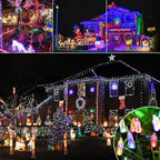 LYHOPE Battery Christmas Lights, 2Pack Total 66ft 200 LED Christmas Lights Waterproof 8 Modes Battery Operated String Light for Outdoor & Indoor, Xmas Tree, Wreaths, Holiday Decoration (Multicolor)