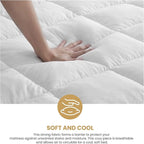 Superior Mattress Topper, Down Alternative, 2 Inch Deep Sized Bed Pillow Top, Comfort Pad, Fluffy Mattress-Topper Protector, Plush Cooling Extra Soft, Hotel Quality, Sleep, All-Season, King, White