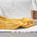 Exclusivo Mezcla Plush Fuzzy Fleece Throw Blanket Extra Large, Super Soft, Fluffy and Warm Blankets for Couch, Bed, Suitable for All Seasons (50x70 Inches, Mustard Yellow)