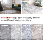 Keen Home Design Area Rugs - Non-Shedding, Thick Pile Abstract Rugs for Kitchen, Living Room, Bedroom, Dining Room, Entryway (Abstract Cream/Grey, 5'11'' x 9'2'')