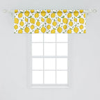 Ambesonne Lemons Window Valance Pack of 2, Continuous Citrus Fruits Leaves Refreshing Cartoon Pattern, Rod Pocket Curtain Valances for Kitchen Bedroom, 54" X 18", Lime Green Earth Yellow