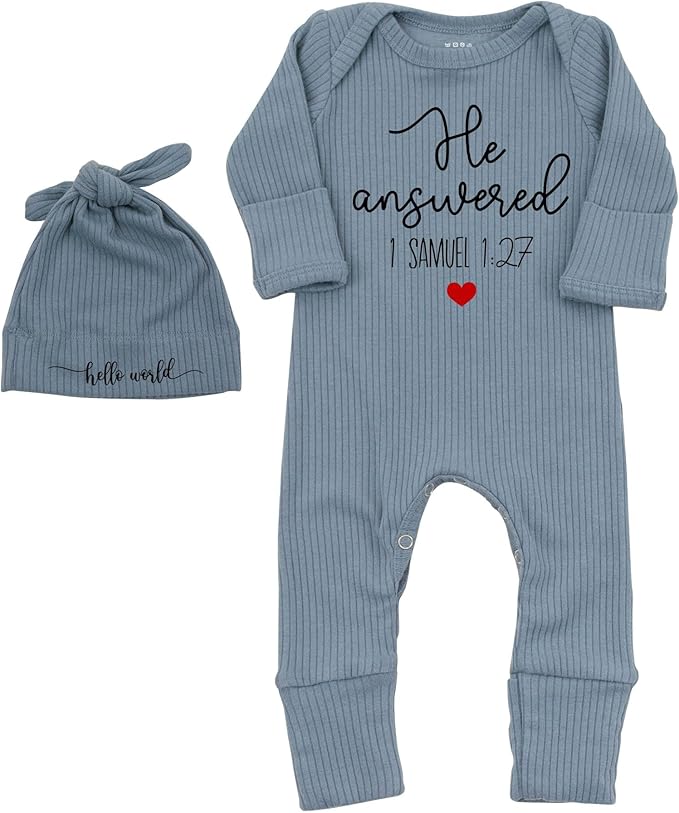 Little Answered Prayer Bodysuit Infant Romper Baby Announcement 0-3 Months Clothes Cute Religious Boys Girls Outfit