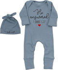Little Answered Prayer Bodysuit Infant Romper Baby Announcement 0-3 Months Clothes Cute Religious Boys Girls Outfit