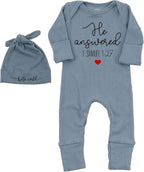 Little Answered Prayer Bodysuit Infant Romper Baby Announcement 0-3 Months Clothes Cute Religious Boys Girls Outfit