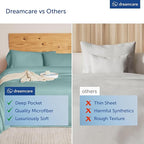 DREAMCARE King Size Sheets Set – 6 pcs Cooling Bed Sheets – up to 15” Deep Pocket King Sheet Set – 2500 Supreme Collection – Extra Soft 100% Brushed Microfiber Hotel Luxury with Side Pocket – Spa Blue