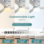 Sofucor 52 Inch Smart Ceiling Fans with Lights-Flush Mount Low Profile Modern Outdoor Solid Wood Ceiling Fans with Alexa/Google Assistant/APP/Remote Control for Bedroom/Farmhouse/Patio, Silver Grey