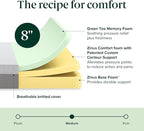 ZINUS 8 Inch Ultima Memory Foam Mattress [New Version], Twin, Fiberglass Free, Medium Firm Feel, Breathable Airflow Memory Foam, Certified Safe Foams & Fabric, Mattress in A Box