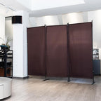 Room Divider Panel 6Ft Privacy Screen Wall Divider JAXPETY Folding Portable Partition Wall 88" W x 73" H Dividers for Room Separation Indoor, Brown