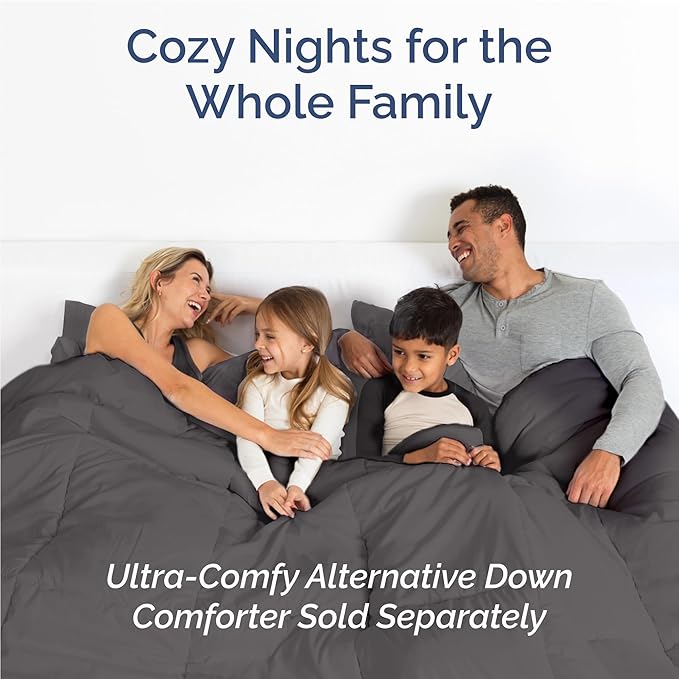 Twin XL 4 Piece Sheet Set - Comfy Breathable & Cooling - Ultra-Soft Hotel Luxury Bedding Set w/ 8-16 Inch Deep Pockets - 1 Flat & 1 Fitted Sheet & 2 Pillowcases - Wrinkle Free & Easy Care - Dark Grey