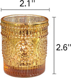 VOHO 24pcs Gold Candle Holders Bulk, Votive Candle Holders for Table Centerpiece, Mercury Gold Votive Holder for Wedding Dinning Party (2.1'' x 2.6'', W/H)