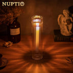 NUPTIO Hurricane Candle Holder Fluted: 2.5 x 12 inches Ribbed Glass Shade for Candlestick - Bulk Decorative Bottomless Cylinder Taper Candle Cover for Outdoor Table Centerpiece