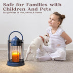 Birdcage Candle Warmer Lamp with Timer, Dimmable Candle Lamp Warmer, Electric Candle Lamp for Various Jar Candles, Vintage Lamp Candle Warmer for Bedroom, Blue Candle Light Warmer with 2 Bulbs