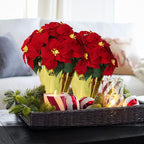 2 Pack 18" Lighted Large Artificial Poinsettias for Outdoors LED Poinsettia Flowers Artificial Faux Poinsettia Plants Poinsettia Christmas Decorations for Office Home Kitchen Decor