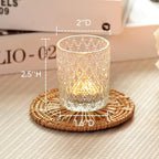 Homemory 12 Pack Clear Glass Votive Candle Holders, Tealight Candle Holder, Vintage Candle Holders Bulk for Table Centerpieces, Christmas, Baby Showers, Birthday, Wedding, Party
