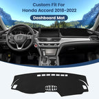 Dashboard Cover Mat Custom Fit for Honda Accord 2018-2022 Dash Cover Nonslip Dash Mat Protector Sunshade No Glare Black