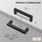 Goldenwarm 10 Pack Black Square Bar Cabinet Pull Drawer Handle Stainless Steel Modern Hardware for Kitchen Bathroom Cabinets Cupboard,Center to Center 3in (76mm) Modern Matte Black Drawer Pulls