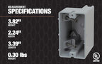 Southwire Southwire MSB1G One Gang Device Box with Depth Adjustable; Heavy Duty 42lb; Gray