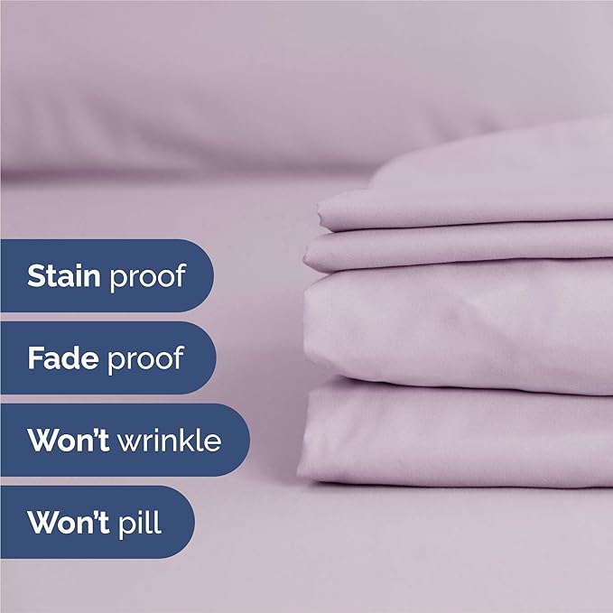 King 6 Piece Sheet Set - Comfy Breathable & Cooling - Soft Hotel Luxury Bedding Set with 8-16 Inch Deep Pockets - 1 Flat & 1 Fitted Sheet & 4 Pillowcases - Wrinkle Free & Easy Care - Light Lavender