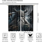 Fantasy Norse Viking Curtains,Cool Gothic Vintage Vikings Mystical Symbol Eagle Window Treatments Thermal Insulated Rod Pocket Blackout Drapes for Bedroom 2 Panels 54L x 21W