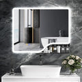 36"x 28" LED Bathroom Mirror with Shelf, Wall-Mounted Backlit Vanity Mirror with Lights, Smart Bathroom Mirror with 3 Colors, Anti-Fog, Stepless Dimmable, Memory (UL, ETL)