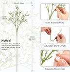 N&T NIETING Babys Breath Artificial Flowers Bulk White, 24Pcs Fake Gypsophila Bouquet Flowers Real Touch Faux Babies Breath for Wedding Centerpieces, Party Decor, Home Floral Arrangements, White