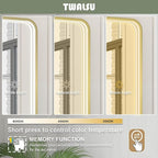 55x32 Inch LED Bathroom Mirror with Lights, Gold Metal Framed LED Mirror for Bathroom, 3 Colors and Stepless Dimmable Wall Mounted Lighted Bathroom Vanity Mirror, Anti-Fog, Memory