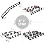 ALDRICH 5 Inch Heavy Duty Metal Box Spring Mattress Foundation 3000lbs Max Weight Capacity/Non-Slip/No Noise/Easy Assembly/Easy Clean Cover,Queen