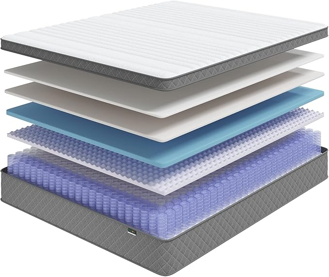 PurrJoys Full Mattress, 12 Inch Hybrid Double Mattress with Cooling Gel Memory Foam and Pocket Springs, CertiPUR-US Certified, Medium Firm